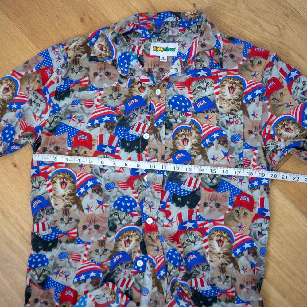 Tipsy Elves 4th of July USA Cat Button Down - Picture 3 of 4